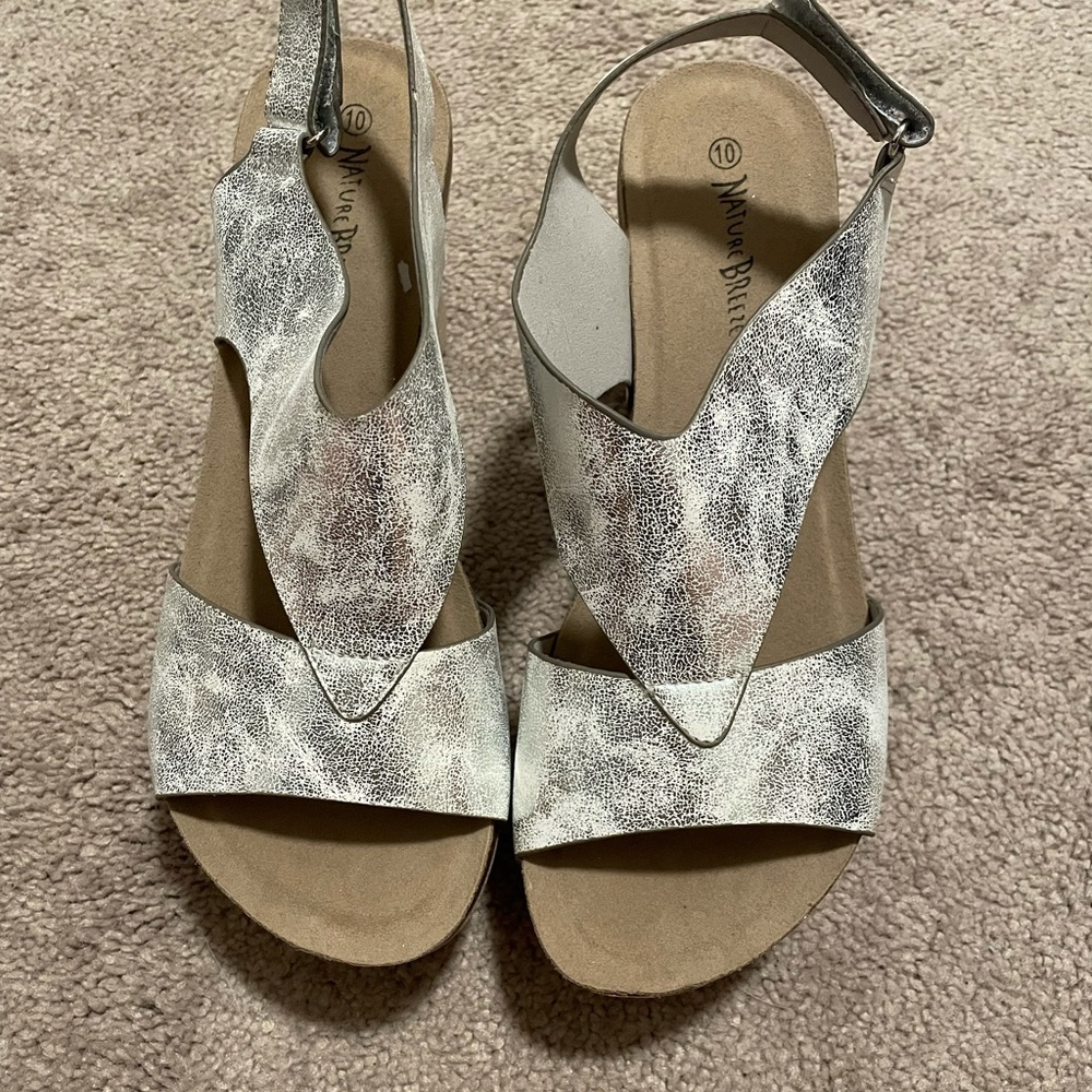 Womans silver wedges size 10